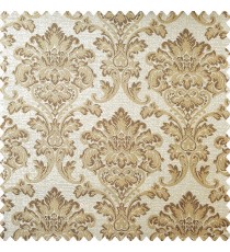 Gold brown and cream color beautiful traditional designs texture background swirls polyester main curtain